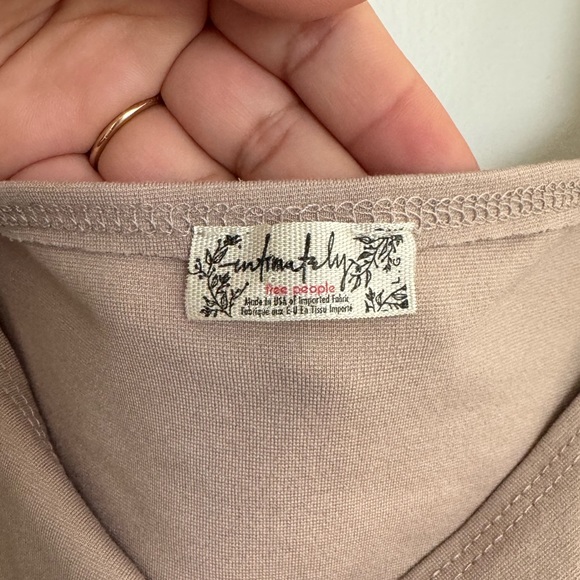 Free People Intimately Yours Puffy Sleeve Top, Mauve Gray, Size Large - Picture 3 of 6